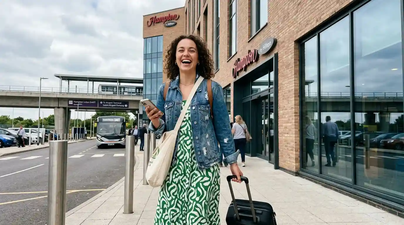Hampton by Hilton Luton Airport DART station free breakfast parking