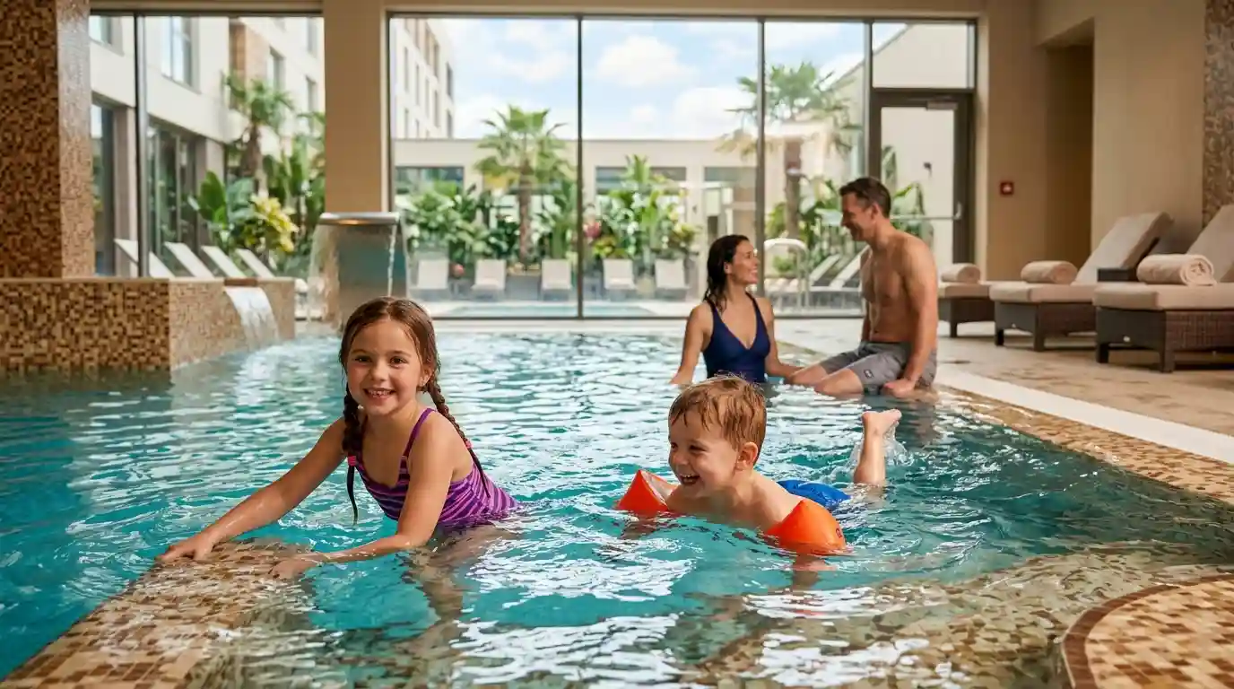 Family hotels Eastbourne with indoor pool children swimming 2026