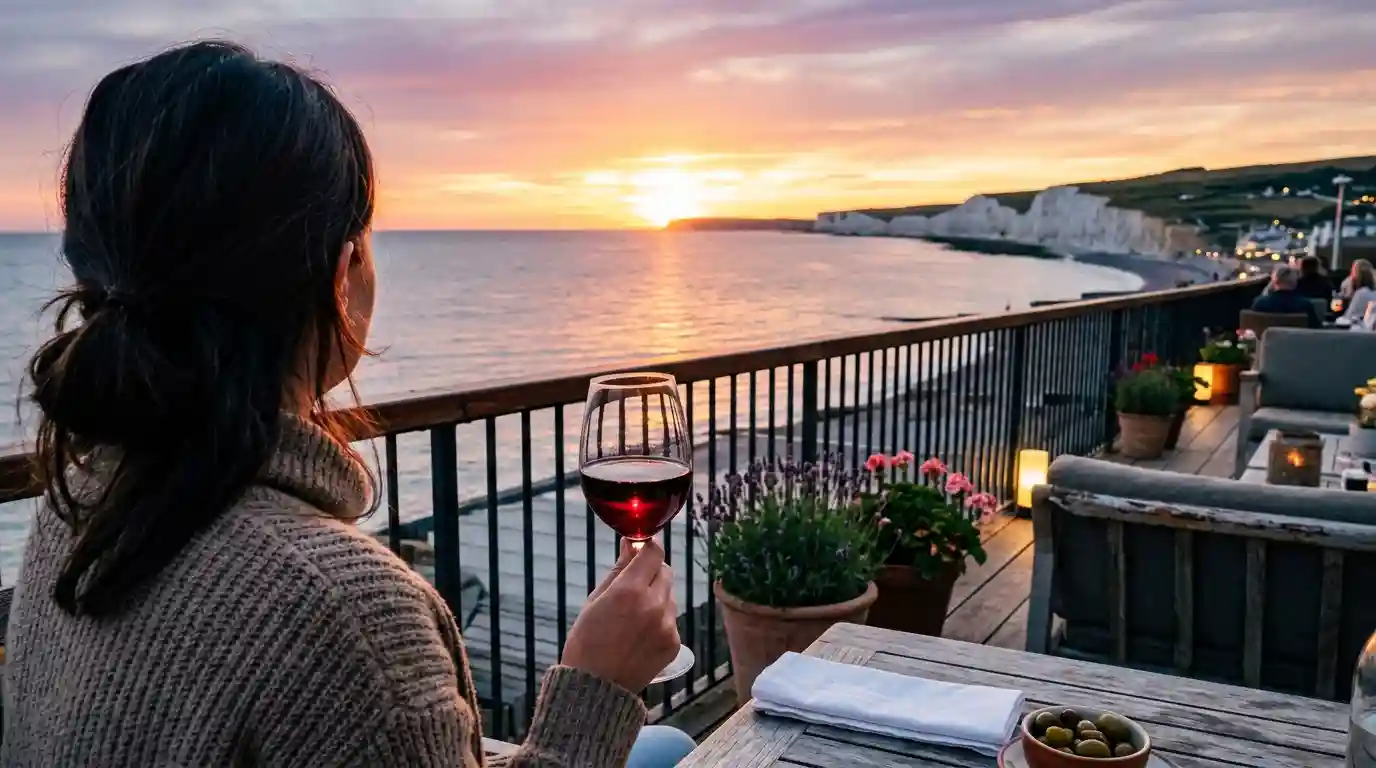 Eastbourne weekend break seaside hotel sunset South Downs