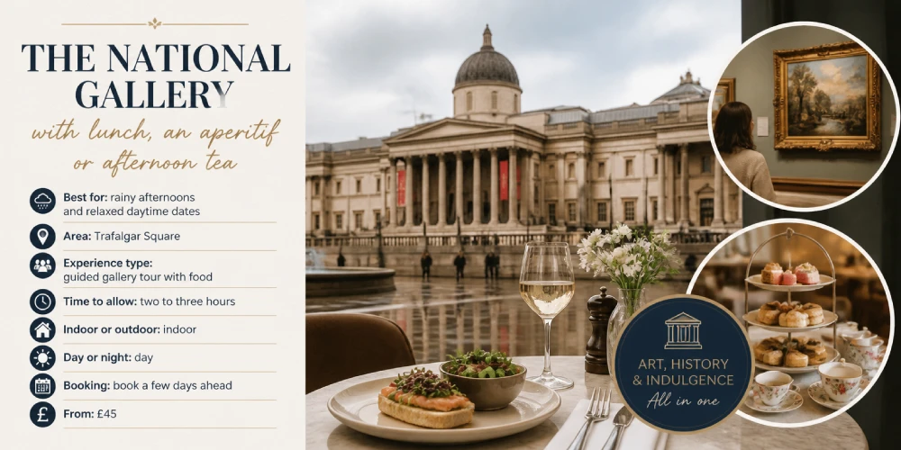 The National Gallery with lunch, an aperitif or afternoon tea